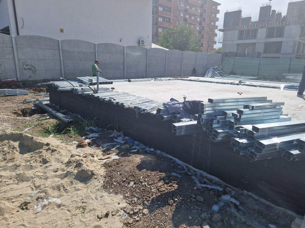 Montaj parter structura metalica usoara proiect de casa P+1E