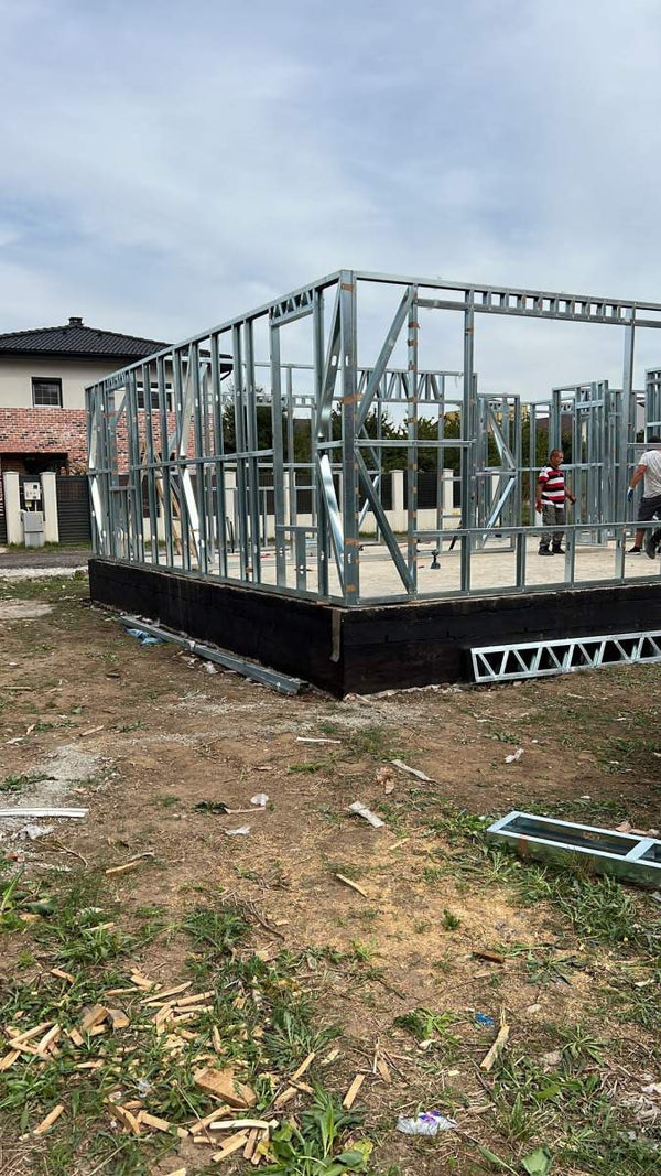 Montaj parter structura metalica usoara proiect de casa P+1E