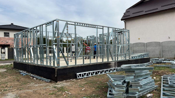 Montaj parter structura metalica usoara proiect de casa P+1E