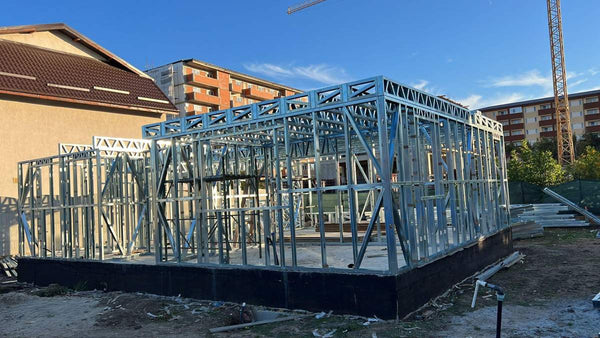 Montaj parter structura metalica usoara proiect de casa P+1E