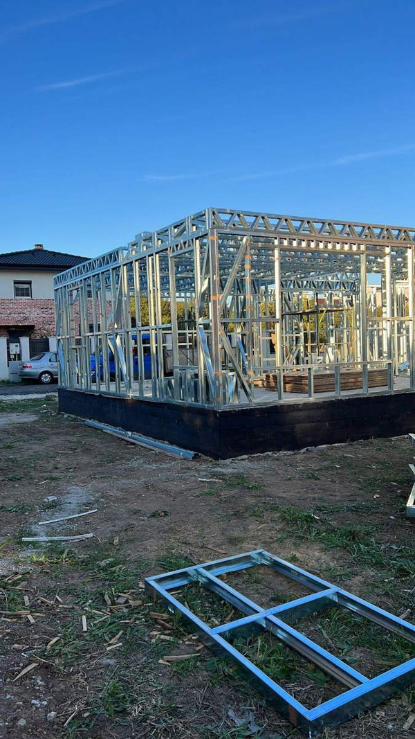 Montaj parter structura metalica usoara proiect de casa P+1E