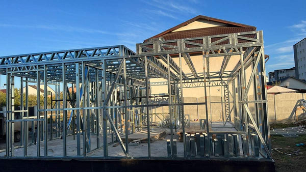 Montaj parter structura metalica usoara proiect de casa P+1E