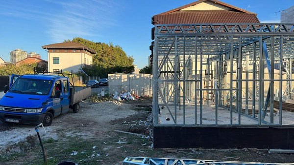 Montaj parter structura metalica usoara proiect de casa P+1E