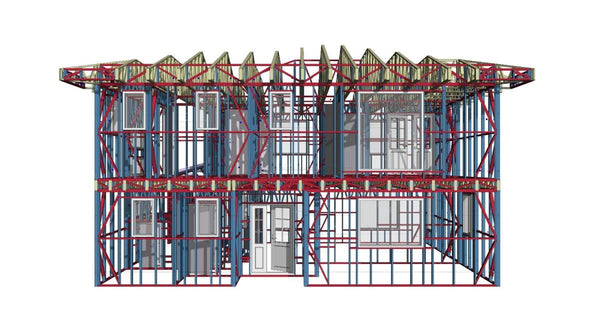 Montaj etaj structura metalica usoara proiect de casa P+1E