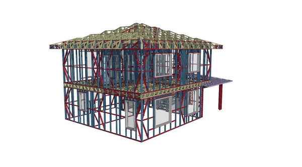 Montaj parter structura metalica usoara proiect de casa P+1E