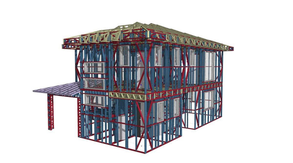 Montaj parter structura metalica usoara proiect de casa P+1E