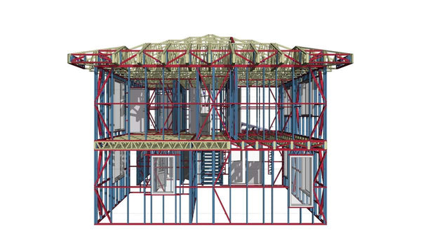 Montaj parter structura metalica usoara proiect de casa P+1E