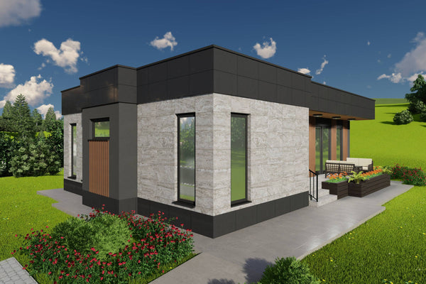 Proiect casa moderna fara acoperis pe structura metalica - poza 2