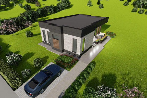 Proiect casa moderna fara acoperis pe structura metalica - poza 13