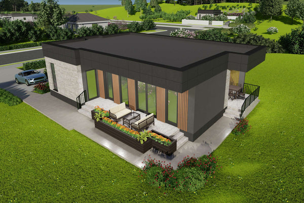 Proiect casa moderna fara acoperis pe structura metalica - poza 14