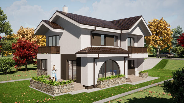 Montaj structura metalica proiect de casa cu etaj 206 mp