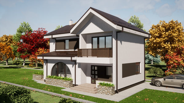 Montaj structura metalica proiect de casa cu etaj 206 mp