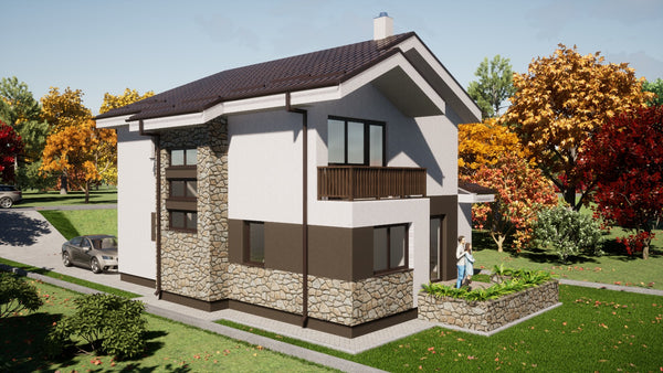 Montaj structura metalica proiect de casa cu etaj 206 mp