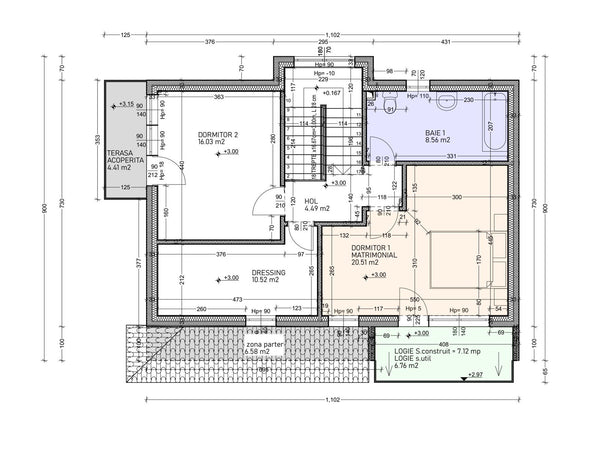 Montaj structura metalica proiect de casa cu etaj 206 mp