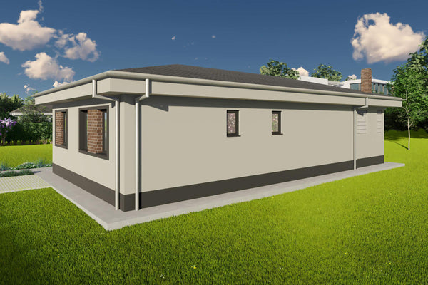 Proiect casa pe structura metalica parter 120mp cu 3 camere - design exterior poza 12