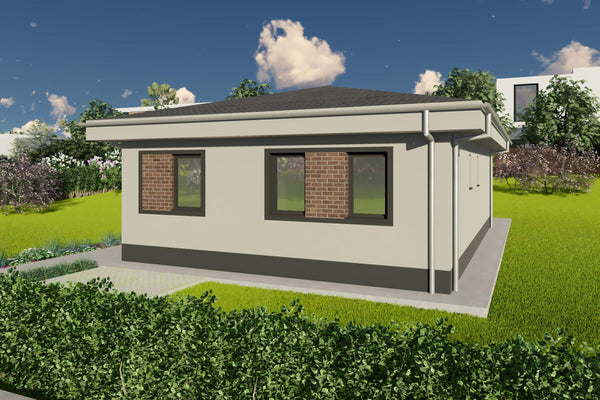 Proiect casa pe structura metalica parter 120mp cu 3 camere - design exterior poza 14