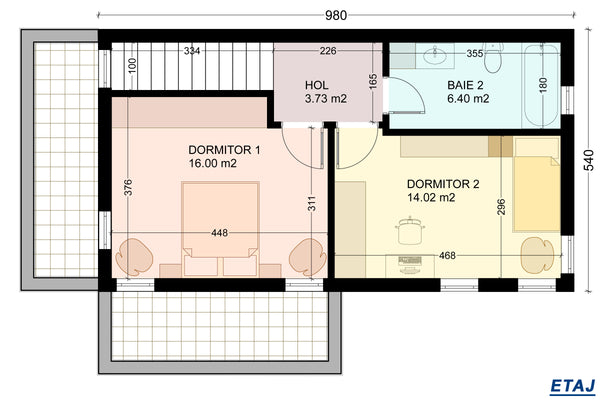 Proiect de casa moderna cu etaj pe structura metalica 120mp schita casa poza 16