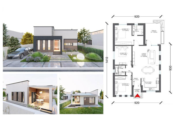 Montaj in derulare structura metalica pentru 2 case parter de 122mp