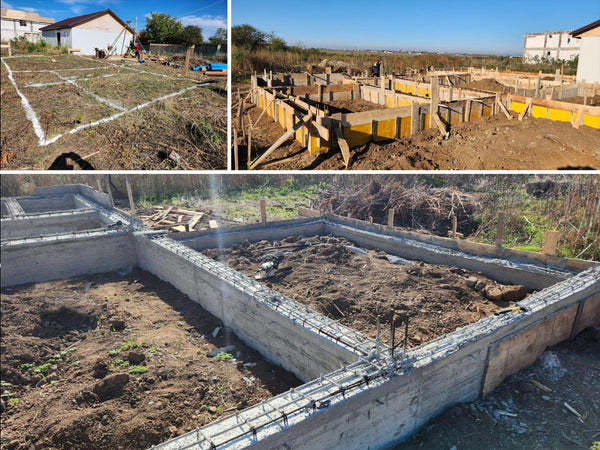 Trasare fundatie cofrare armare turnare grinzi casa parter Cernica