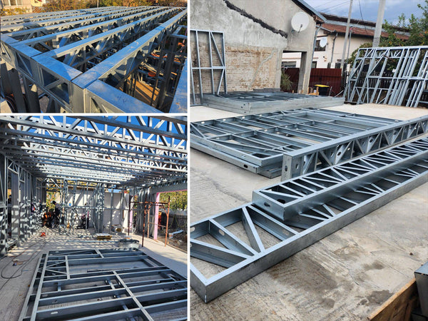 Montaj structura metalica in desfasurare casa pe 2 nivele