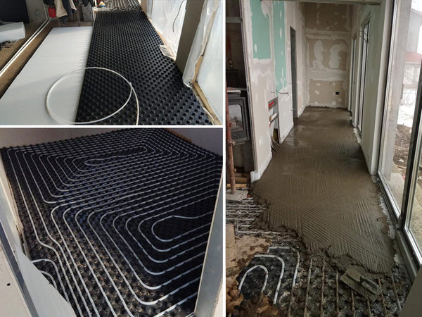 Incalzire in pardoseala si turnare sapa constructie casa parter