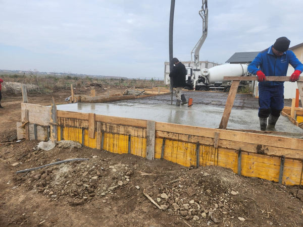 Turnare placa fundatie casa pe structura metalica cu garaj