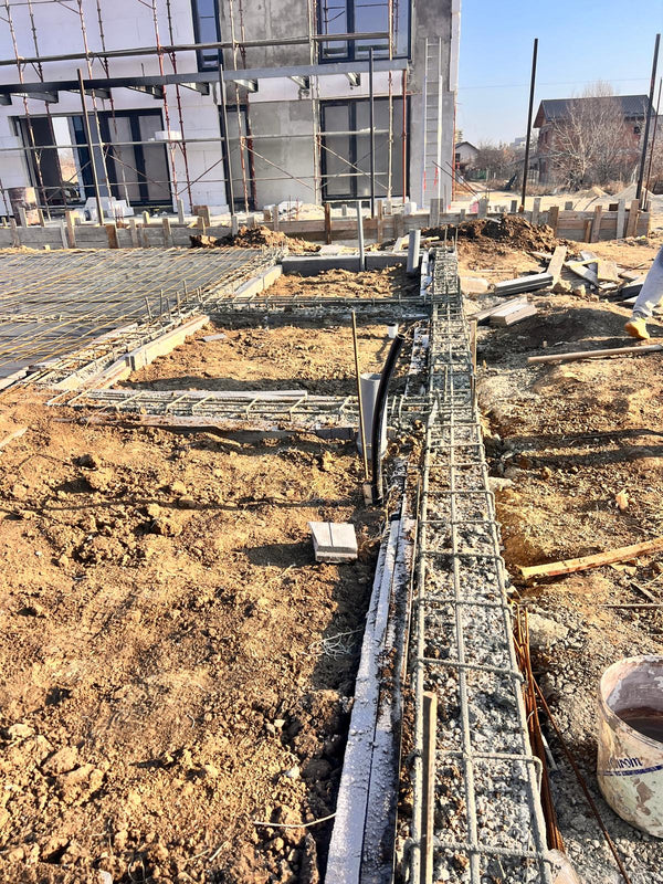 Termoizolatie fundatie cu polistiren extrudat si armatura casa in Bucuresti