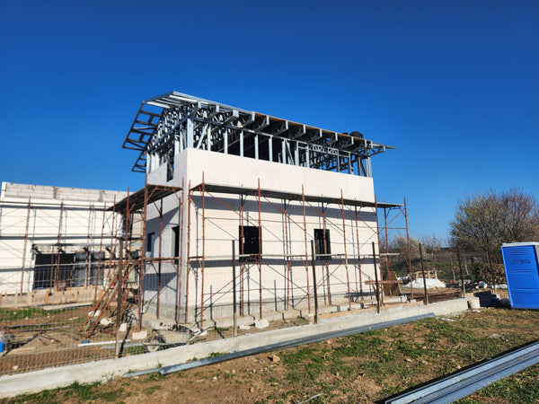 Placare pereti cu fibrociment si acoperis cu osb casa parter-etaj