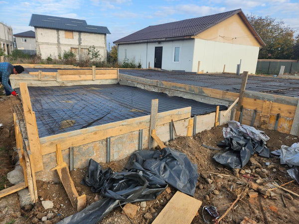 Termoizolatie si armatura placa fundatie pentru casa metalica in Ilfov