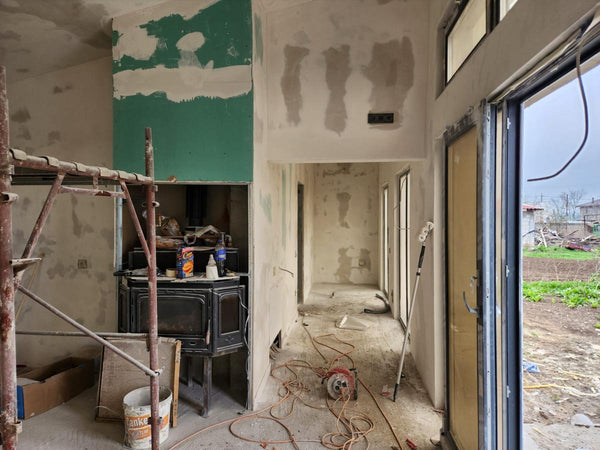 Placare gips-carton, chituri, glet, amorsa si vinarom casa cu garaj