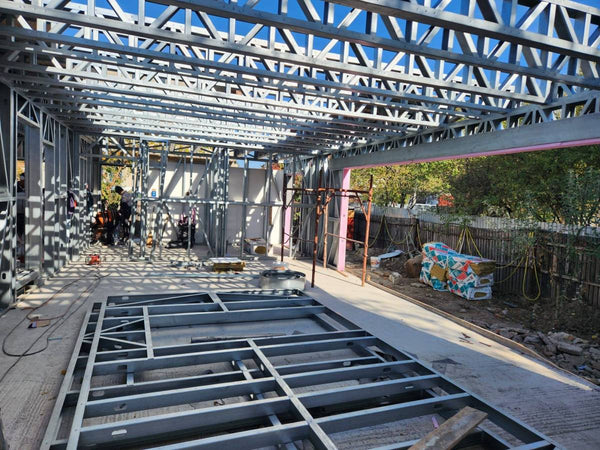 Montaj structura metalica in desfasurare casa pe 2 nivele