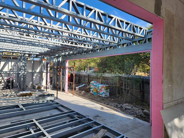 Montaj structura metalica in desfasurare casa pe 2 nivele