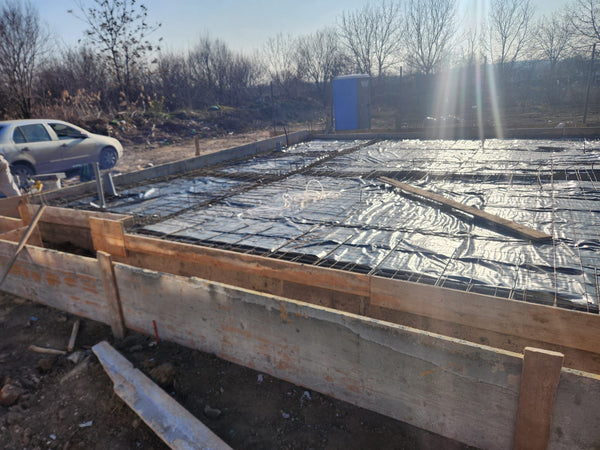 Termoizolatie fundatie cu polistiren extrudat si armatura casa in Bucuresti