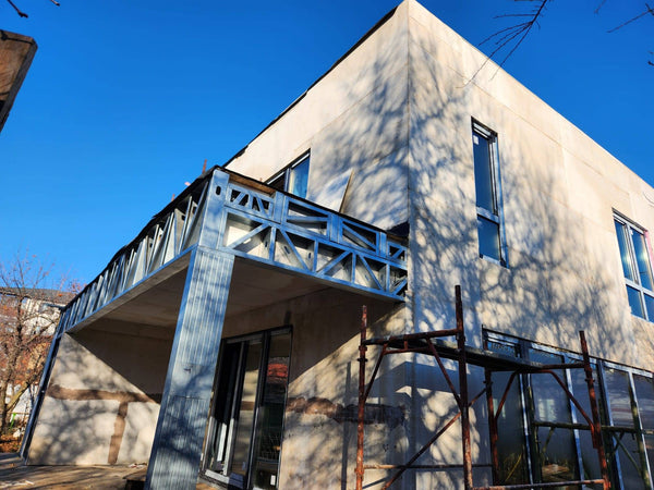 Montaj termosistem vata bazaltica si masa de spaclu casa cu etaj