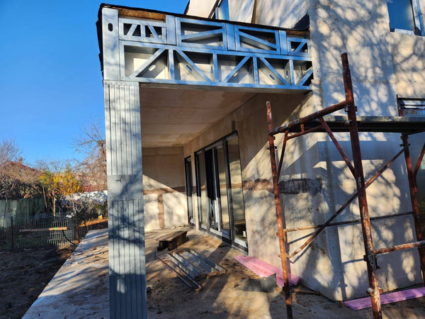 Montaj termosistem vata bazaltica si masa de spaclu casa cu etaj