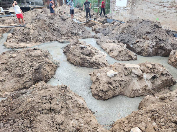 Trasare sapatura si turnare beton in santuri casa cu etaj Bucuresti