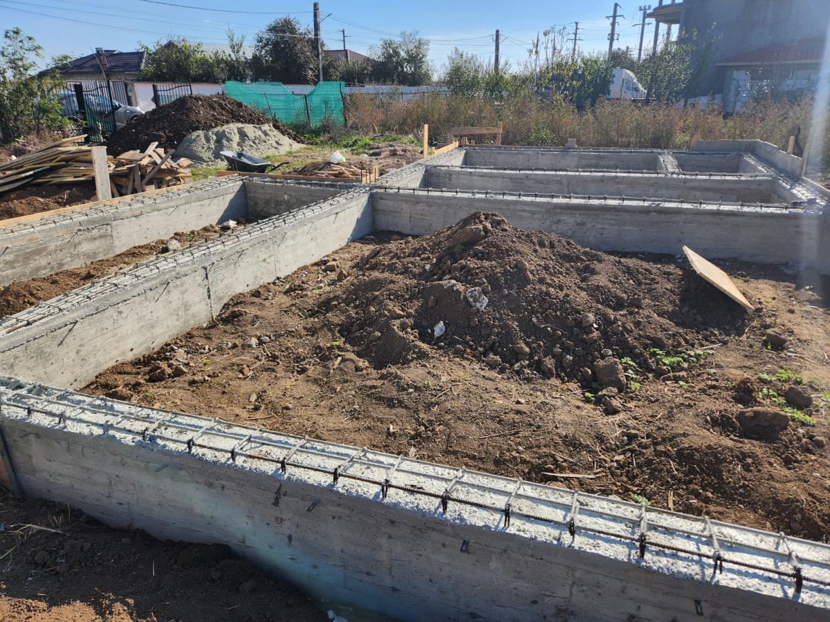 Trasare fundatie cofrare armare turnare grinzi casa parter Cernica