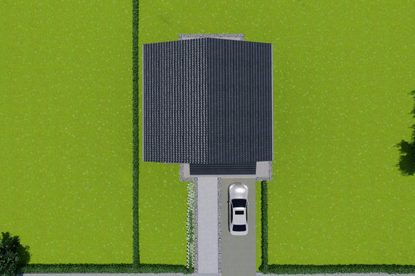 vedere aeriana acoperis casa din structura metalica etajata