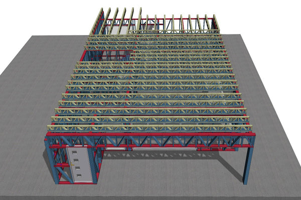 Montaj structura metalica in desfasurare casa pe 2 nivele