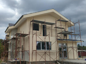 Aplicare tencuiala decorativa siliconata constructie casa Saftica thumbnail