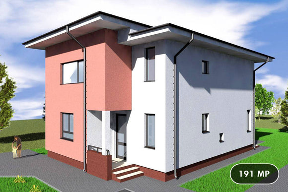 Proiect casa pe structura metalica modern cu doua nivele 016 - fațadă de casă imagine 1