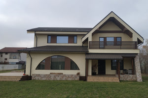 Aplicare accente decorative maro tencuiala decorativa casa in Saftica thumbnail