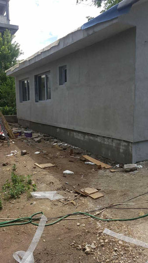 Aplicare masa de spaclu fatada proiect casa metalica in Craiova thumbnail