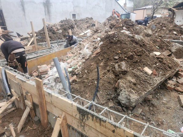 Armare elevatii fundatie cu bare de otel conform proiectului de rezistenta