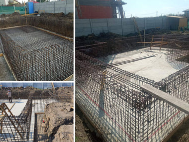 Armatura pereti demisol si turnare placa suport pardoseala pentru casa cu suprafata de 420 mp