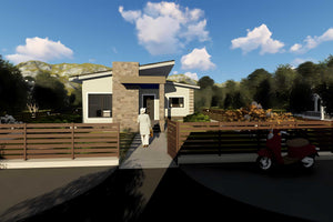 Casa BCA constructie zidarie parter 3 dormitoare terasa 056 -  imagine casa moderna 3d poza 5 thumbnail