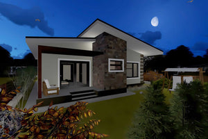 Casa BCA constructie zidarie parter 3 dormitoare terasa 056 -  imagine casa moderna 3d poza 8 thumbnail