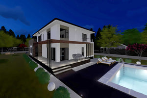 Casa BCA sau caramida cu etaj 340 mp constructie zidarie 060 - vedere casa la exterior 10 thumbnail