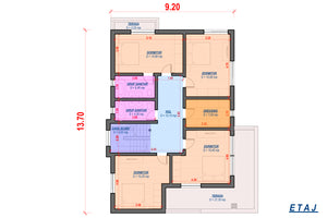 Casa BCA sau caramida cu etaj 340 mp constructie zidarie 060 - schita etaj thumbnail