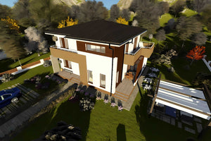 Casa BCA sau caramida cu etaj 5 camere constructie zidarie - fatada casa imagine 5 thumbnail